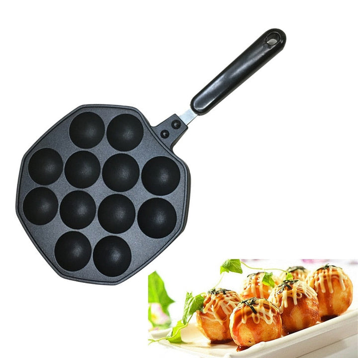 Takoyaki Pande med Non-Stick Overflade og Isoleret Håndtag