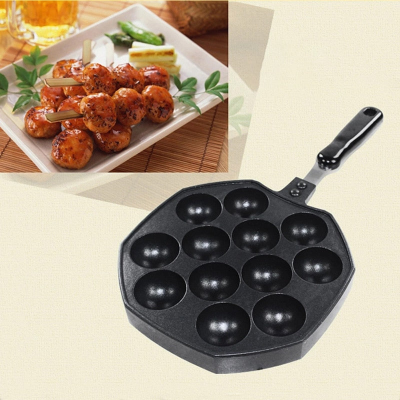 Takoyaki Pande med Non-Stick Overflade og Isoleret Håndtag