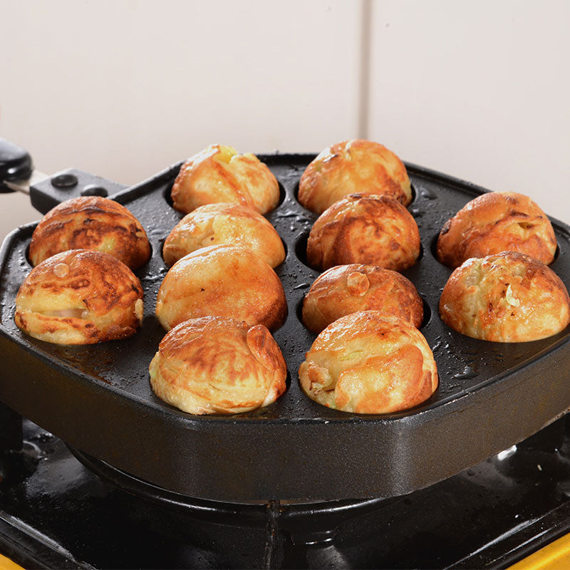 Takoyaki Pande med Non-Stick Overflade og Isoleret Håndtag
