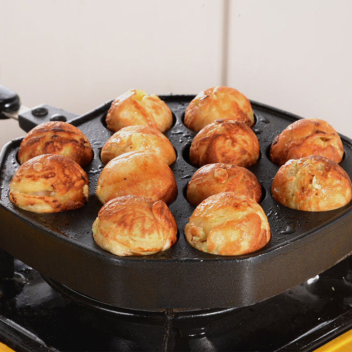 Takoyaki Pande med Non-Stick Overflade og Isoleret Håndtag