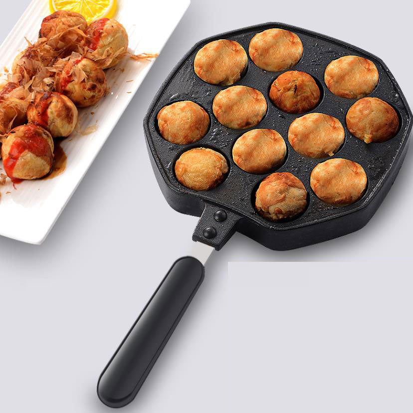 Takoyaki Pande med Non-Stick Overflade og Isoleret Håndtag