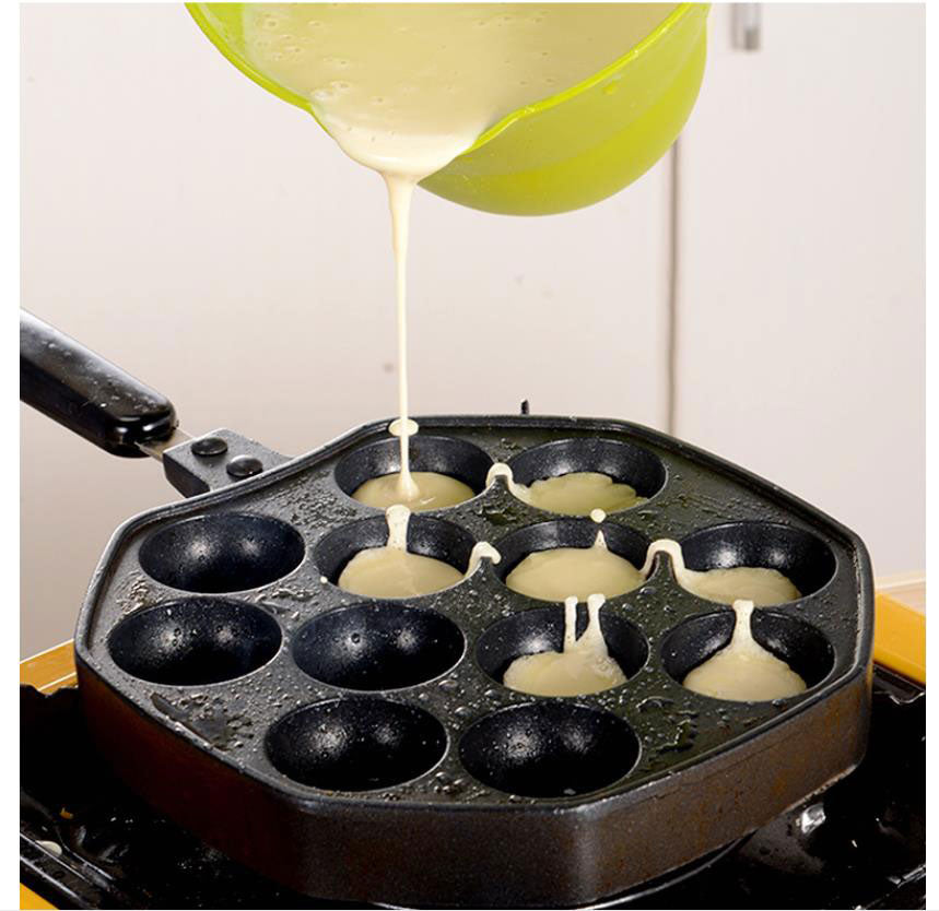 Takoyaki Pande med Non-Stick Overflade og Isoleret Håndtag