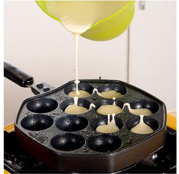Takoyaki Pande med Non-Stick Overflade og Isoleret Håndtag