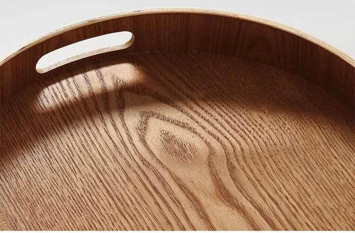 Rund Valnød Serveringsbakke med Elegant Design