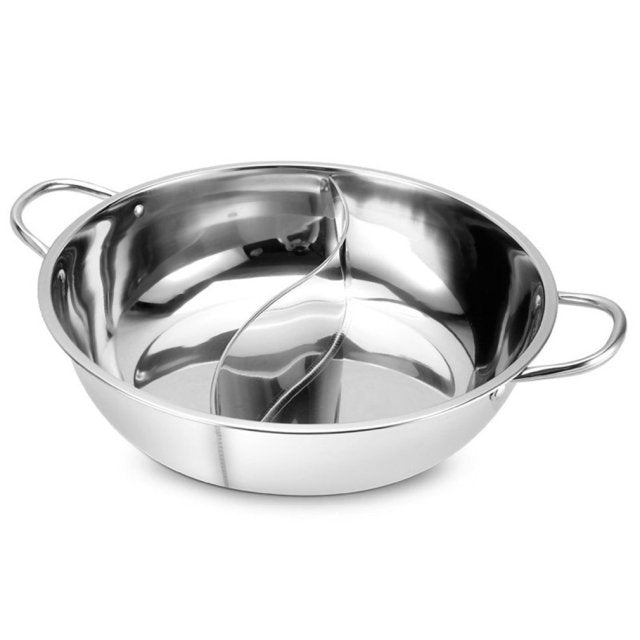 Rustfrit Stål Tvillinge Split Hot Pot med S-formet Skiller