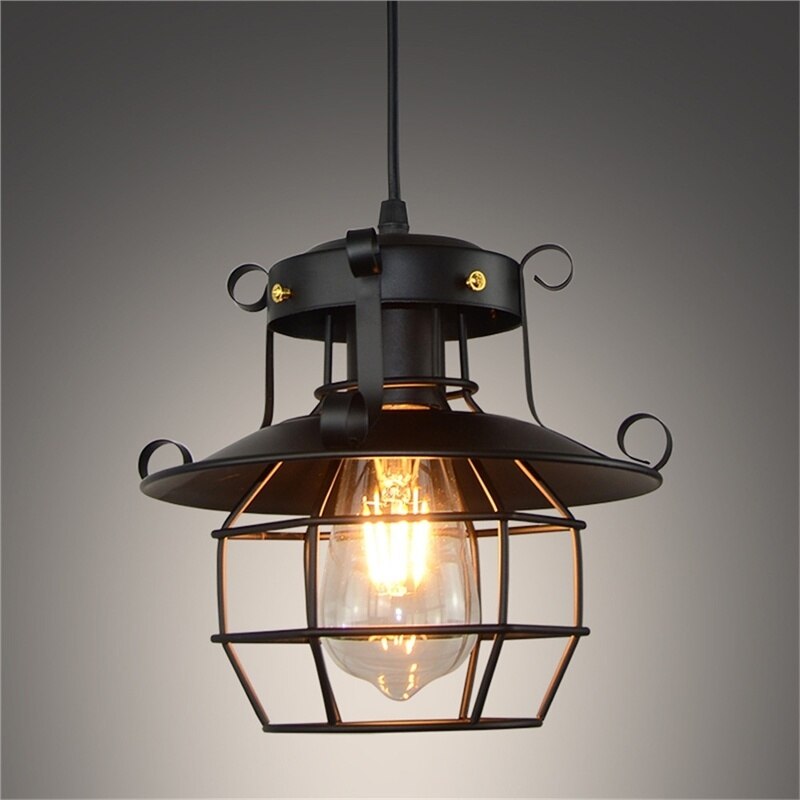 Vintage Industrielt Loftlys med Bronzefinish i Smedet Jern