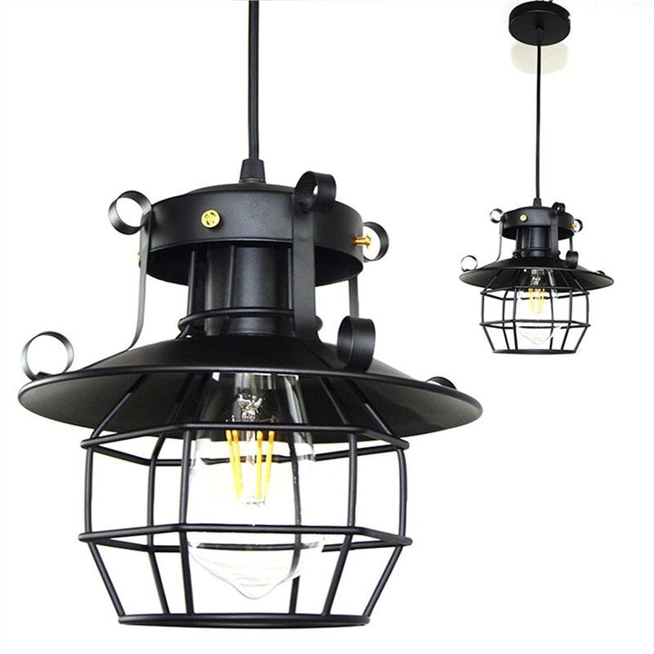 Vintage Industrielt Loftlys med Bronzefinish i Smedet Jern
