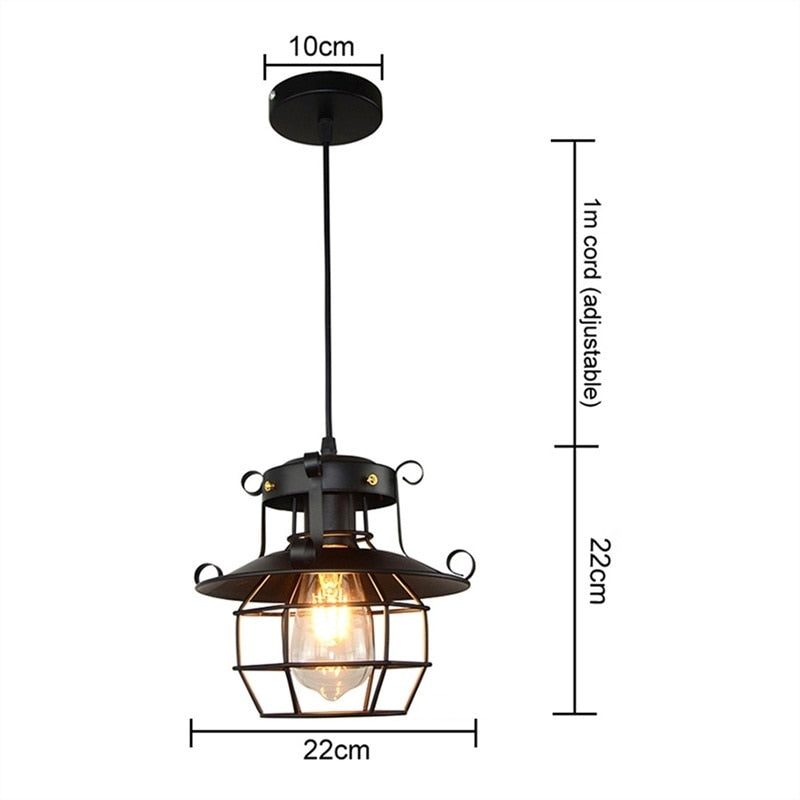 Vintage Industrielt Loftlys med Bronzefinish i Smedet Jern