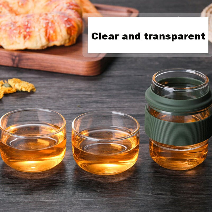 Kompakt Varmebestandig Rejse Teapot i Borosilikatglas