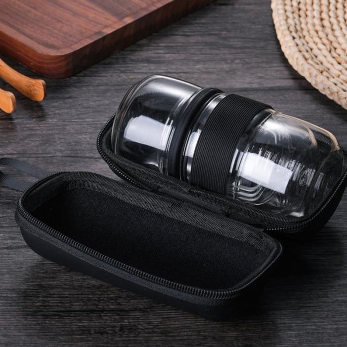 Kompakt Varmebestandig Rejse Teapot i Borosilikatglas