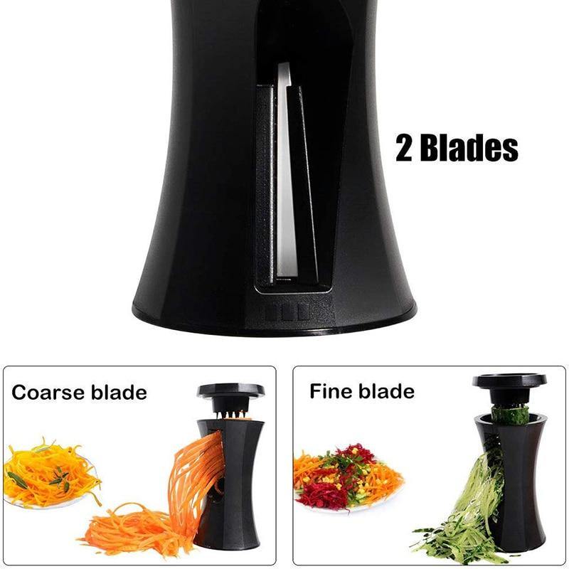 Grøntsags Spiralizer med Udskiftelige Blade i Rustfrit Stål