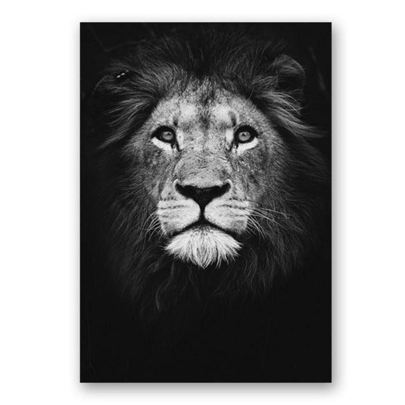 Sort og Hvid Afrikansk Dyreliv Canvas Kunst