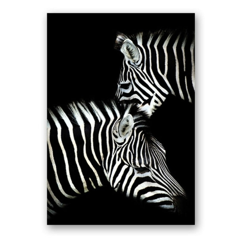 Sort og Hvid Afrikansk Dyreliv Canvas Kunst