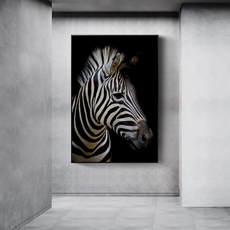 Sort og Hvid Afrikansk Dyreliv Canvas Kunst