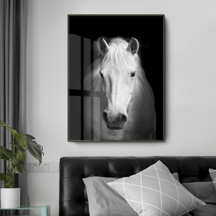 Sort og Hvid Afrikansk Dyreliv Canvas Kunst
