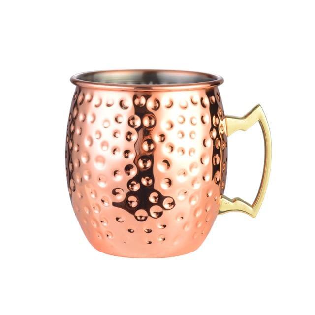 Rustfrit Stål Moscow Mule Krus med Højglans Finish i Sølv, Kobber eller Roséguld