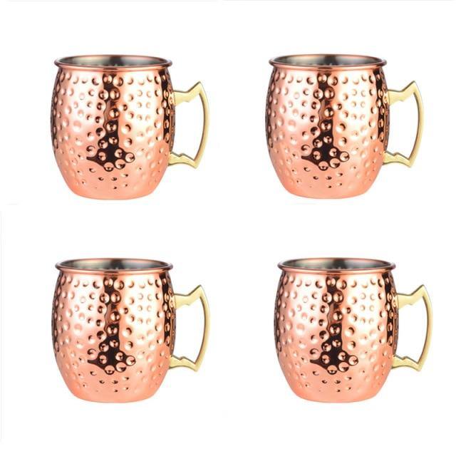 Rustfrit Stål Moscow Mule Krus med Højglans Finish i Sølv, Kobber eller Roséguld