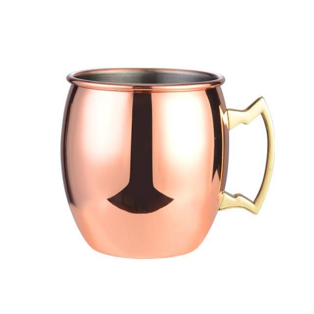 Rustfrit Stål Moscow Mule Krus med Højglans Finish i Sølv, Kobber eller Roséguld