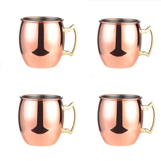 Rustfrit Stål Moscow Mule Krus med Højglans Finish i Sølv, Kobber eller Roséguld