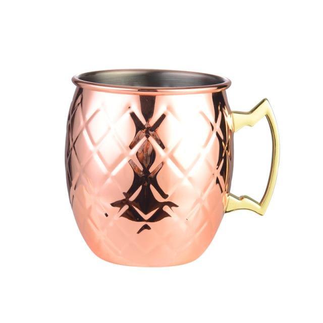 Rustfrit Stål Moscow Mule Krus med Hammeret, Glat eller Diamant Finish