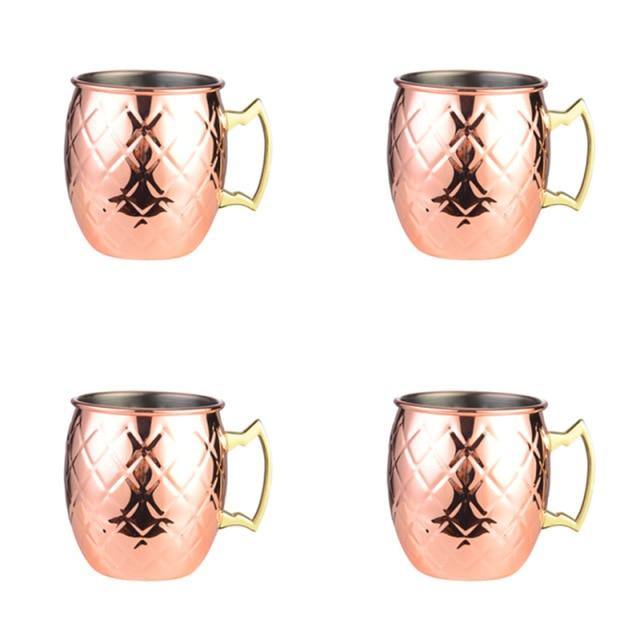 Rustfrit Stål Moscow Mule Krus med Højglans Finish i Sølv, Kobber eller Roséguld