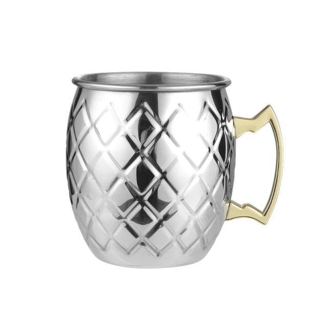 Rustfrit Stål Moscow Mule Krus med Højglans Finish i Sølv, Kobber eller Roséguld