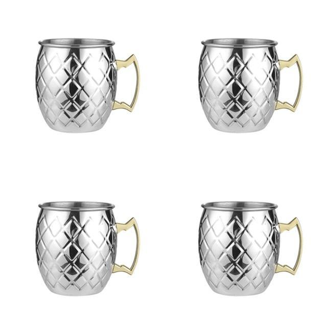 Rustfrit Stål Moscow Mule Krus med Hammeret, Glat eller Diamant Finish