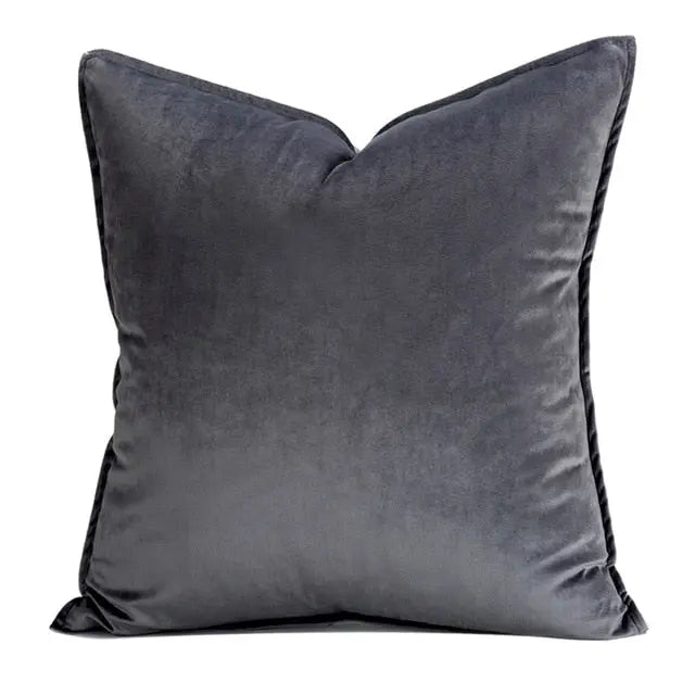 Elegant Velour Pude Cover med Skjult Lynlås og Flæsekant