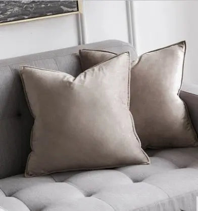 Elegant Velour Pude Cover med Skjult Lynlås og Flæsekant