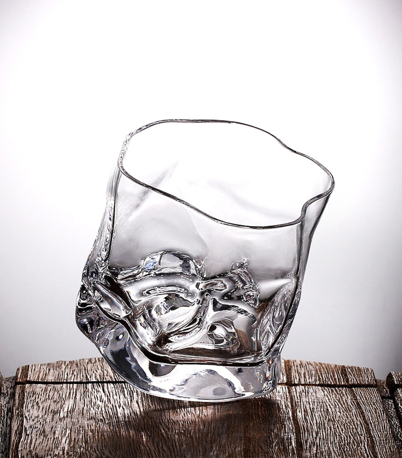 Forvrænget Whiskeyglas Sæt med Guld Accenter i Borosilikatglas