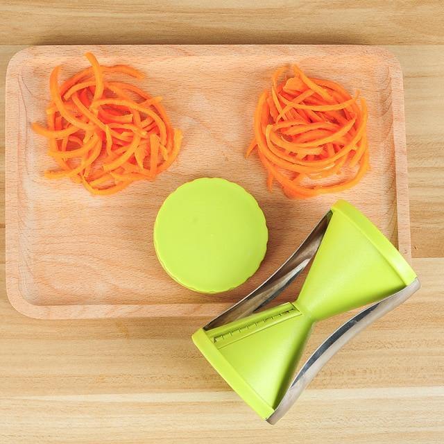 Grøntsags Spiralizer med Udskiftelige Blade i Rustfrit Stål