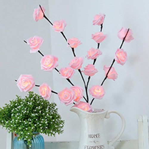 Naturinspireret Gren Bordlampe med LED Belysning