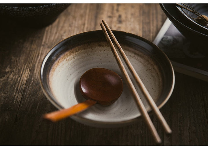 Japansk Keramisk Ramen Skål Sæt med Spisepinde og Ske, 1100 mL