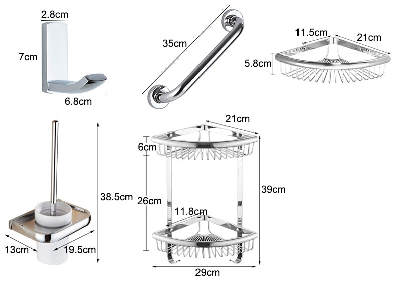 Stål Badeværelses Hardware Sæt med Tidløst Design