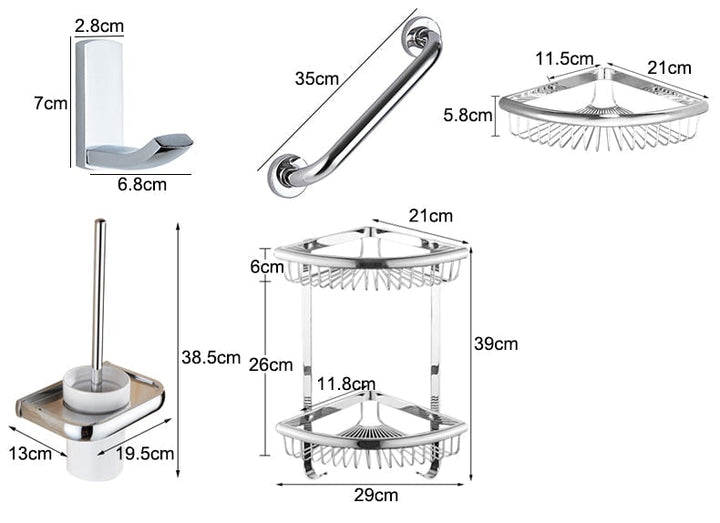 Stål Badeværelses Hardware Sæt med Tidløst Design
