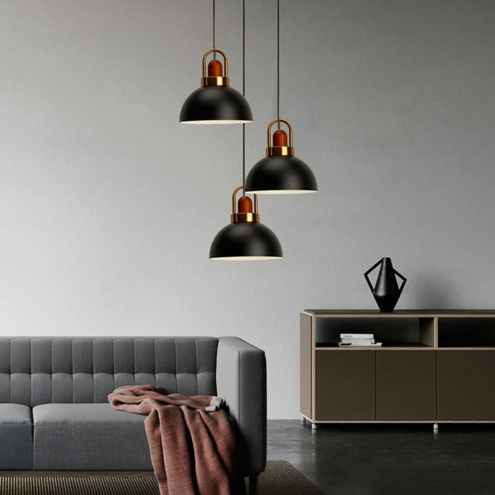 Justerbar Nordisk Pendellampe i Metal og Glas