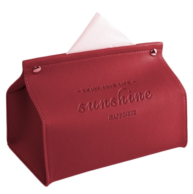 Elegant Faux Læder Tissue Box Dispenser i Farver