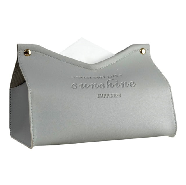 Elegant Faux Læder Tissue Box Dispenser i Farver