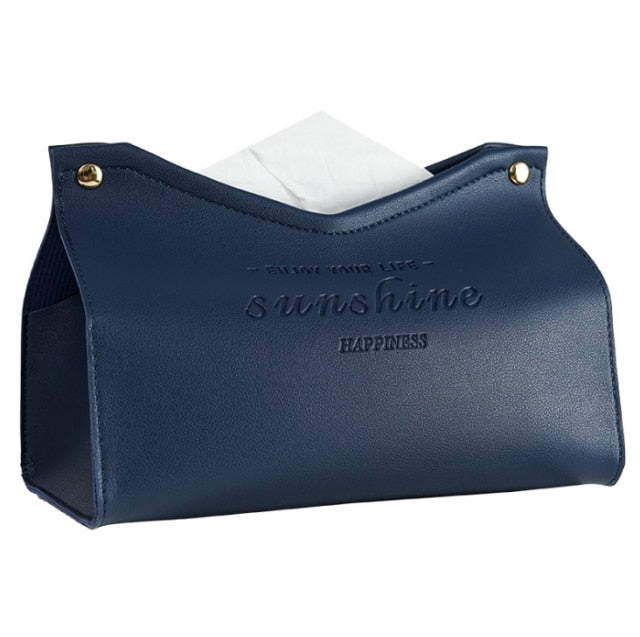 Elegant Faux Læder Tissue Box Dispenser i Farver