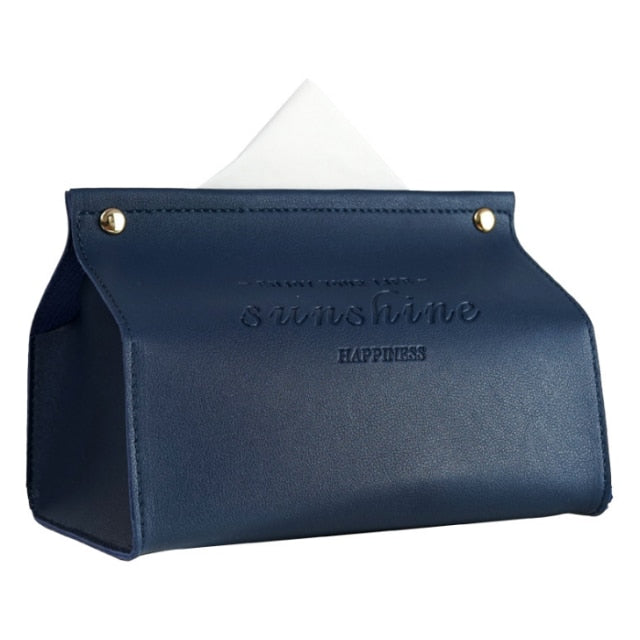 Elegant Faux Læder Tissue Box Dispenser i Farver