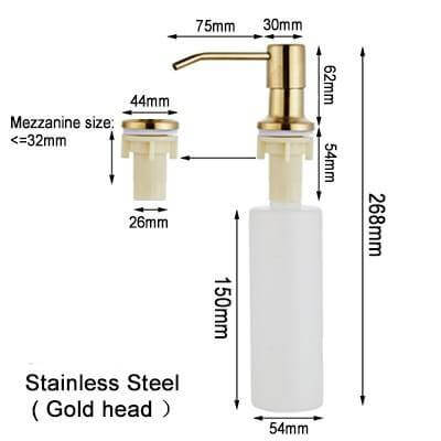 Rustfri Stål Sæbe Dispenser med Aftageligt Hoved