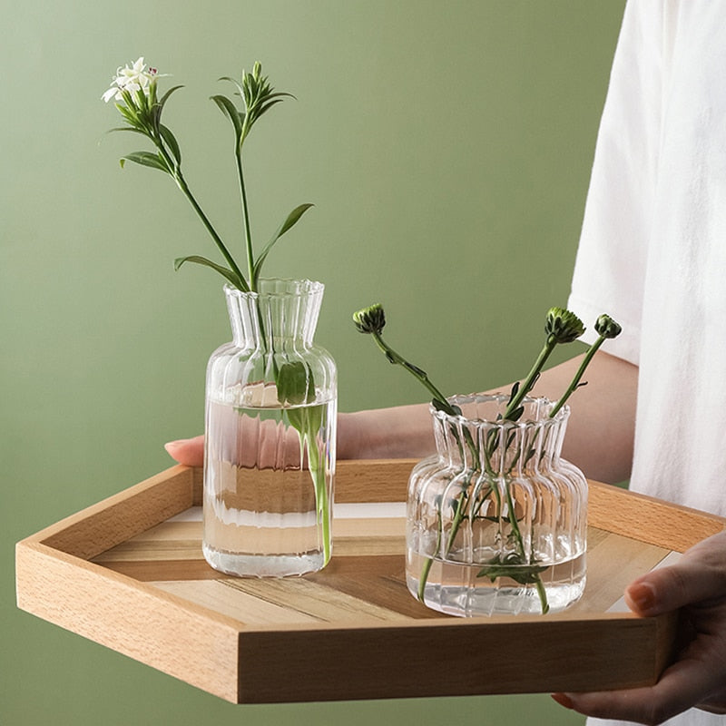 Tekstureret Glasvase med Petal Design