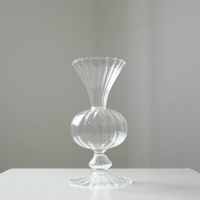 Tekstureret Glasvase med Petal Design