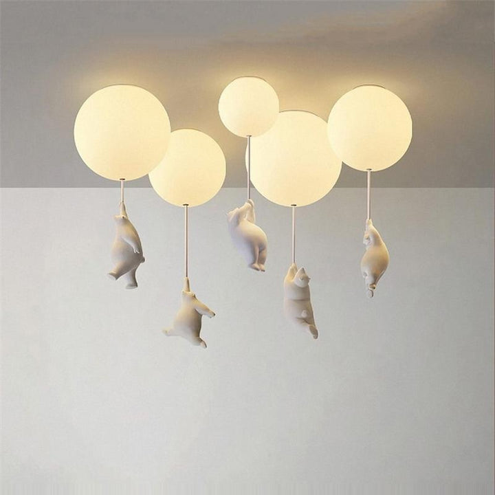 Loftlampe med Bjørn og Rød Ballon