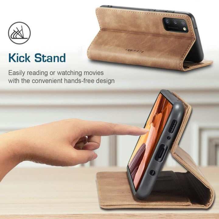 Veganlæder Flip Wallet Case til iPhone 15 med Kortlommer