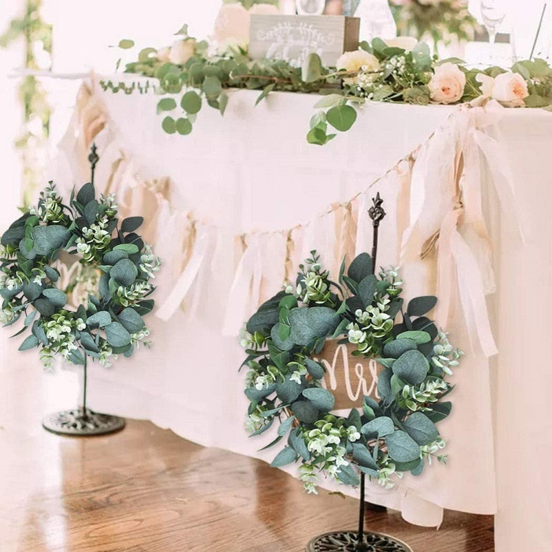 Elegant Kunstig Eucalyptus Krans - Vejrbestandig Dekoration