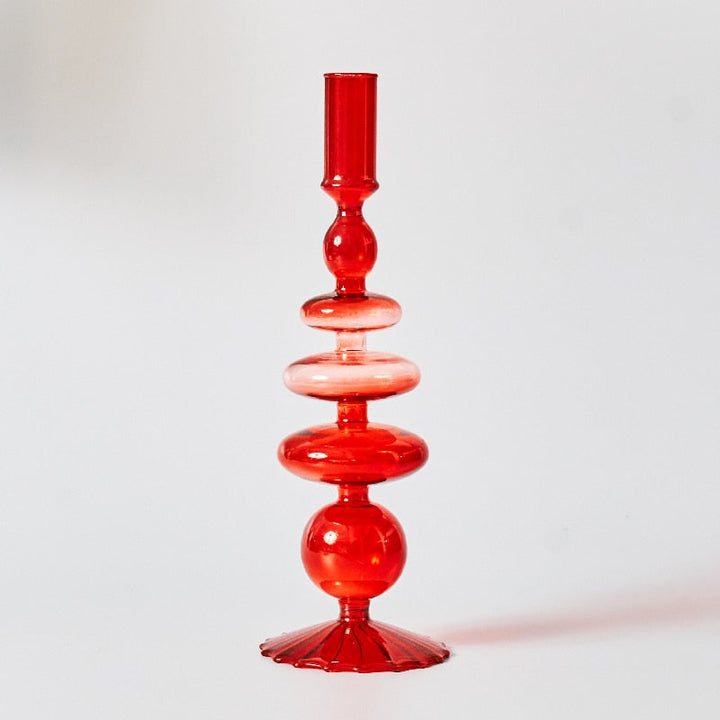 Kirsebær Rød Borosilikat Glas Tealight Holder og Vase