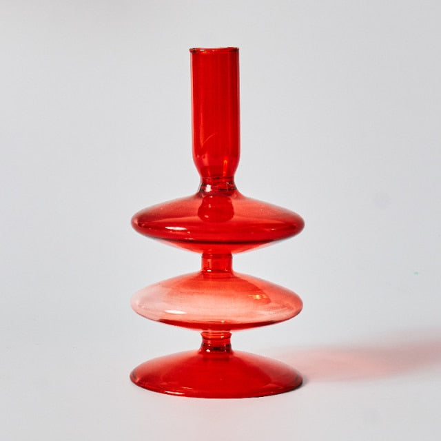 Kirsebær Rød Borosilikat Glas Tealight Holder og Vase