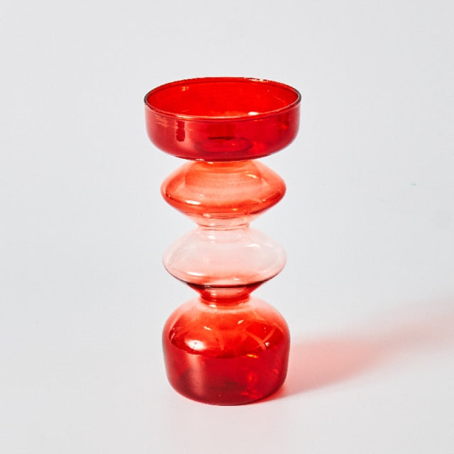 Kirsebær Rød Borosilikat Glas Tealight Holder og Vase