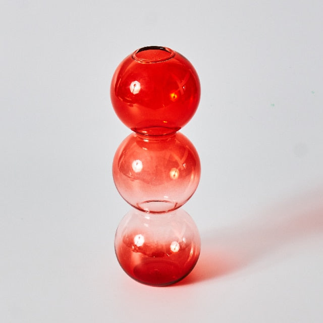 Kirsebær Rød Borosilikat Glas Tealight Holder og Vase